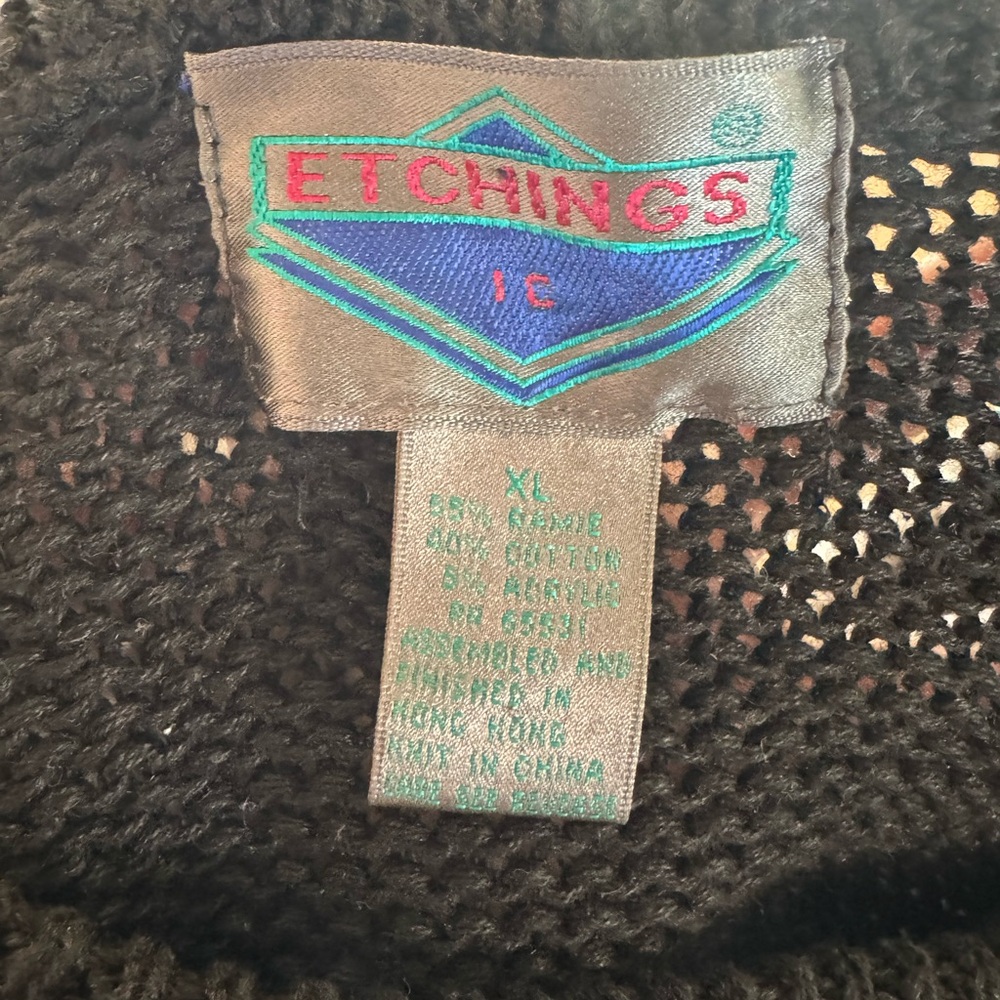 Vintage Etchings Patchwork Crew Neck Sweater - image 3